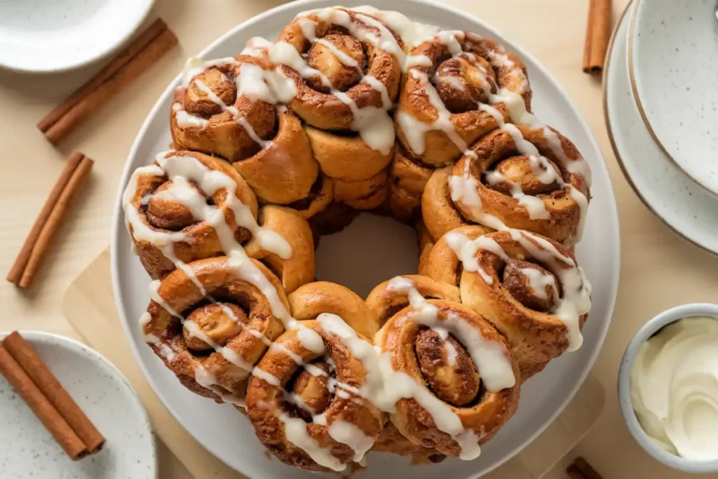 Why put heavy cream on cinnamon rolls before baking ?