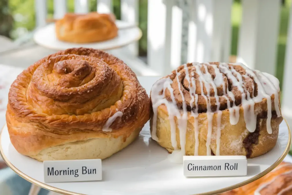 What is the difference between a morning bun and a cinnamon roll?